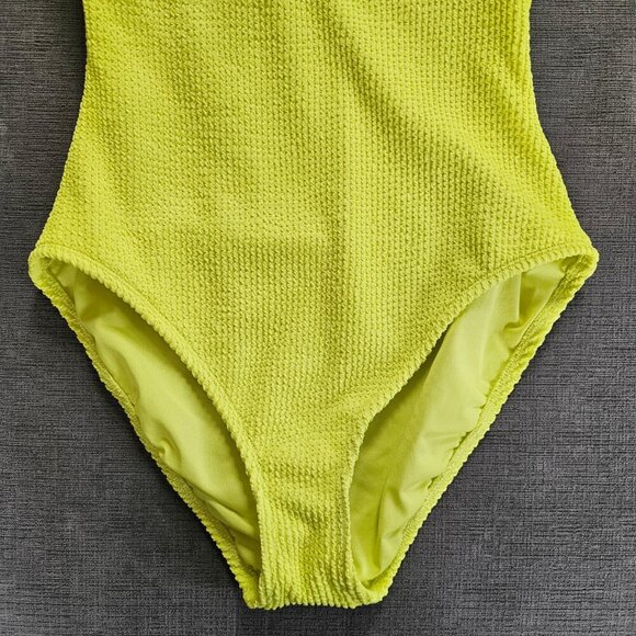 Bleu by Rod Beattie Women's Square-Neck One-Piece Swimsuit In Chartreuse Size 8 - Picture 4 of 11